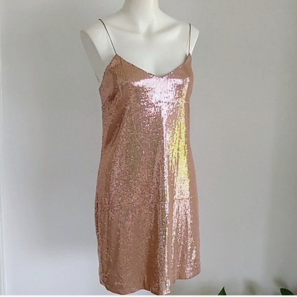 Tibi New York Dresses & Skirts - Tibi New York Dress Sequin Mini Fitted Slip Brown